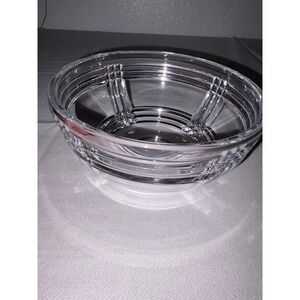 Lauren Ralph Lauren Crystal Glass Glen plaid Serving Bowl RLL Logo Etched